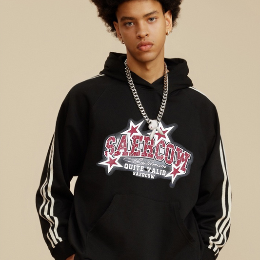 "American niche trend letter star print” Hoodie