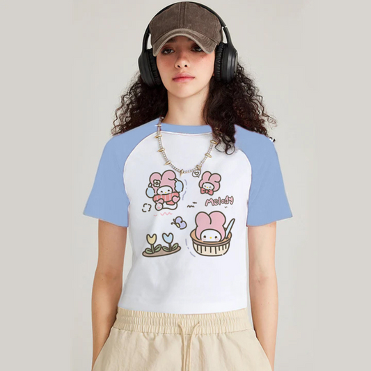 “Pink Bunny Cartoon Pattern” T-shirt