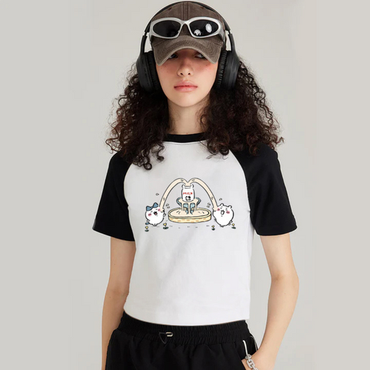 “Anime Fountain Pattern” T-shirt