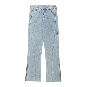 "Casual Solid Color Panel" Jeans