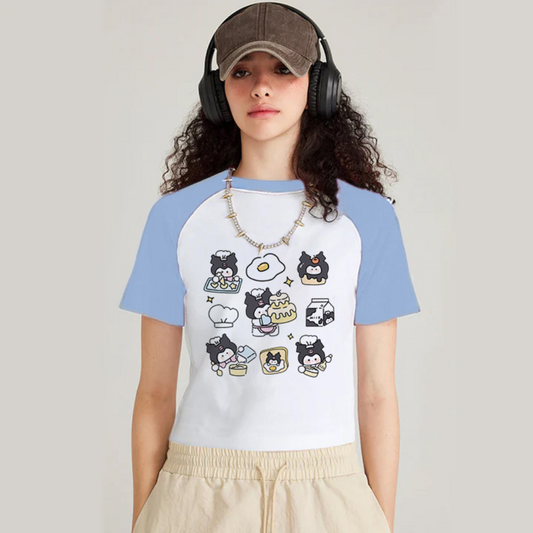 “Round Neck Cartoon Pattern” T-shirt