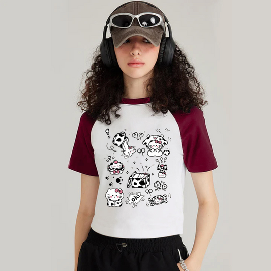 “Kitty With Milk Cap” T-shirt