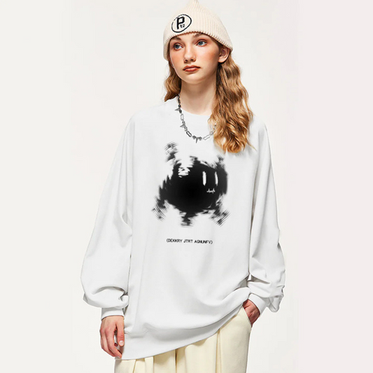 “Trendy niche black running cat print” Sweatshirt