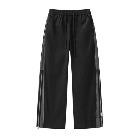 "High Street Double Zip Loose" Sweatpants