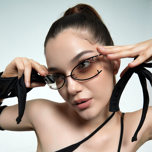 "Y2K Personality Metal Cyberpunk Cat Eye"Glasses