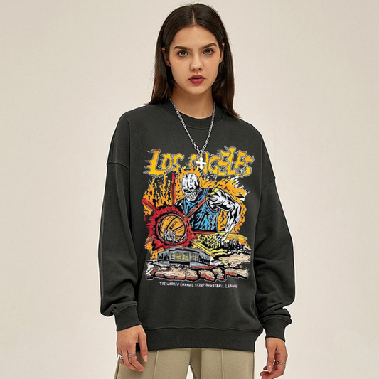 “Style trendy skull strong basketball print” Sweatshirt