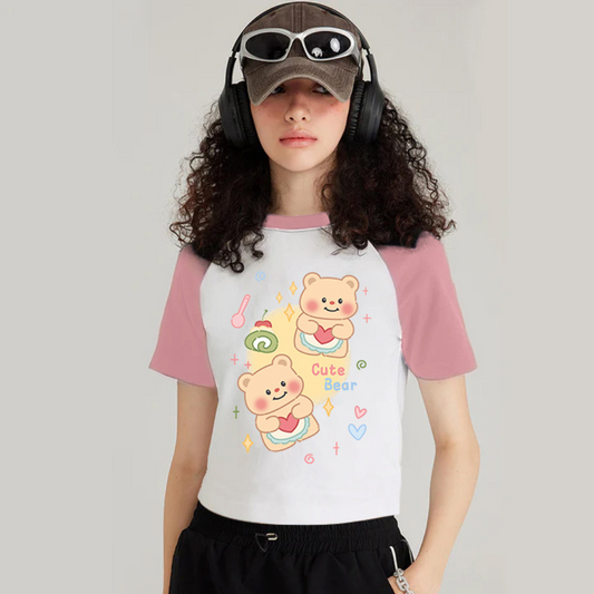 “Round Neck Bear Heart” T-shirt