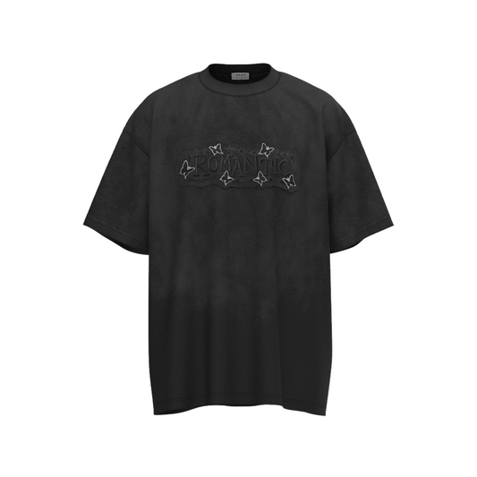 “Butterfly Embroidery Washed” T-shirt