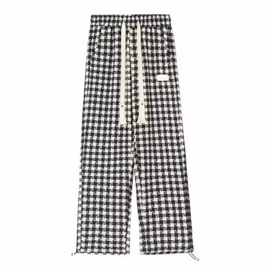 "American Plaid Straight Casual" Sweatpants