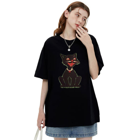 "Trendy niche funny cat illustration print" T-shirt