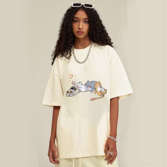 “Sleeping Lazy Cat” T-shirt