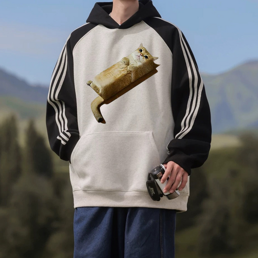 "Square Lazy Cat” Hoodie