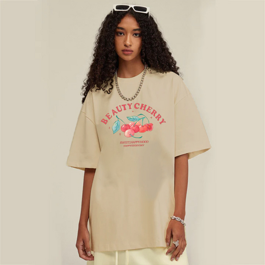 “Trendy niche come a cherry bar print” T-shirt