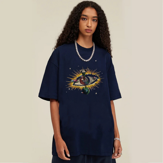 “Round Collar Bright Eye” T-shirt