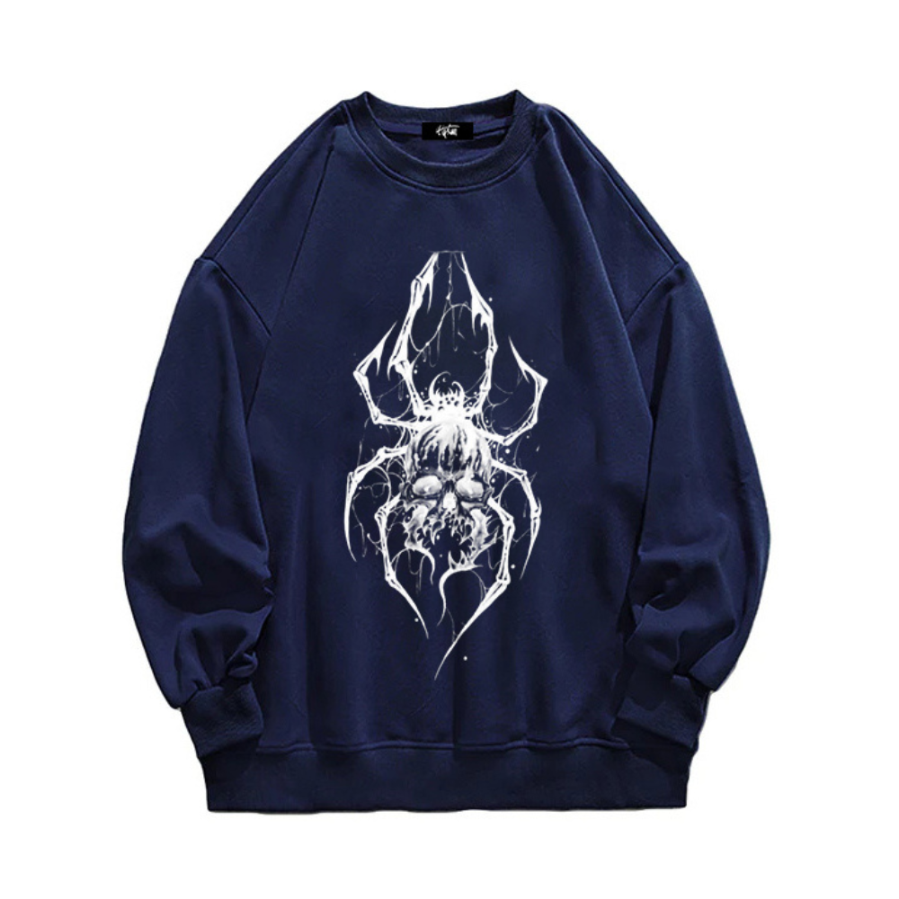 “American trendy niche spider skull dark print” Sweatshirt