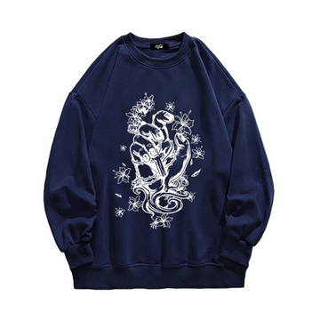 “American style dark trend flower hand print” Sweatshirt