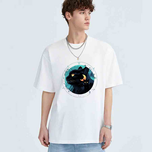 “Full Moon Night Cat” T-shirt