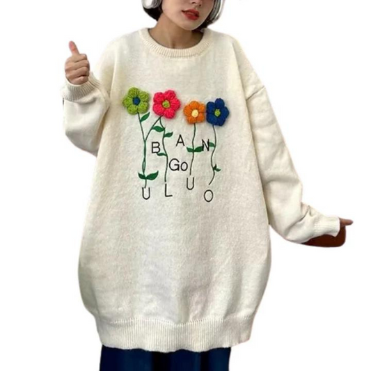 Cute 3D Flower Letter Sweatshirt