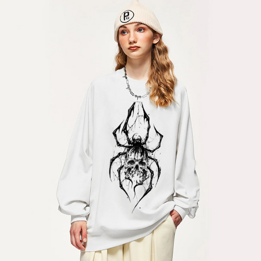 “American trendy niche spider skull dark print” Sweatshirt