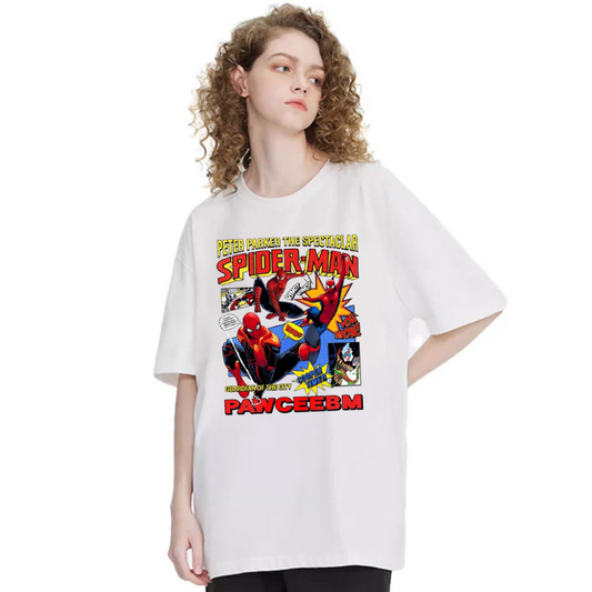 “Trendy spider cartoon special effects printing American style” T-shirt