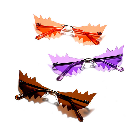 "Zigzag Cat Eye Rimless Color"Glasses