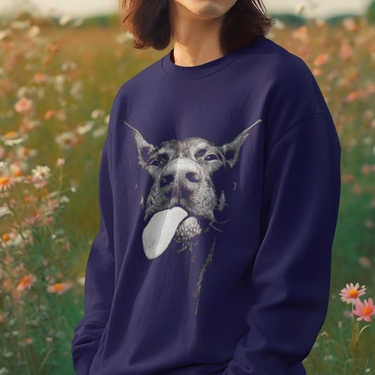 “Niche Retro Doberman Shadow Print” Sweatshirt