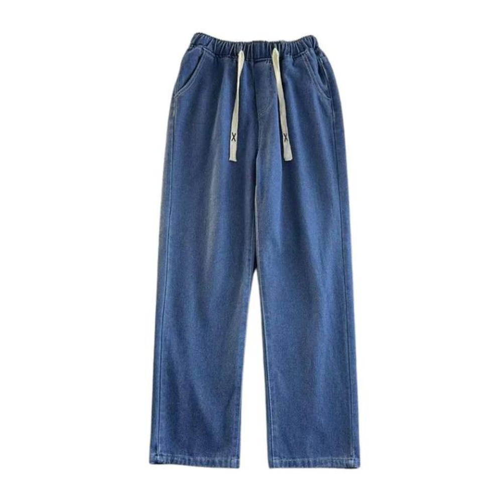 "Street Solid Drawstring Washed" Jeans