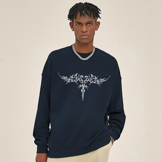 “American niche trend dark style cool texture printing” Sweatshirt