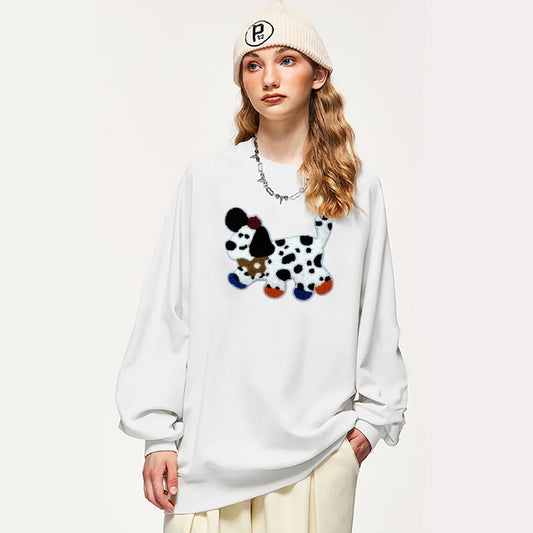 "Embroidered Lovley spotted dog" Sweatshirt