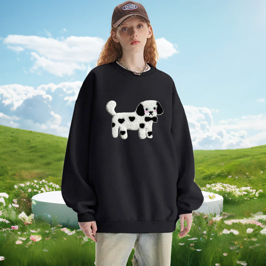 "Embroidered Cute spotted dog" Sweatshirt